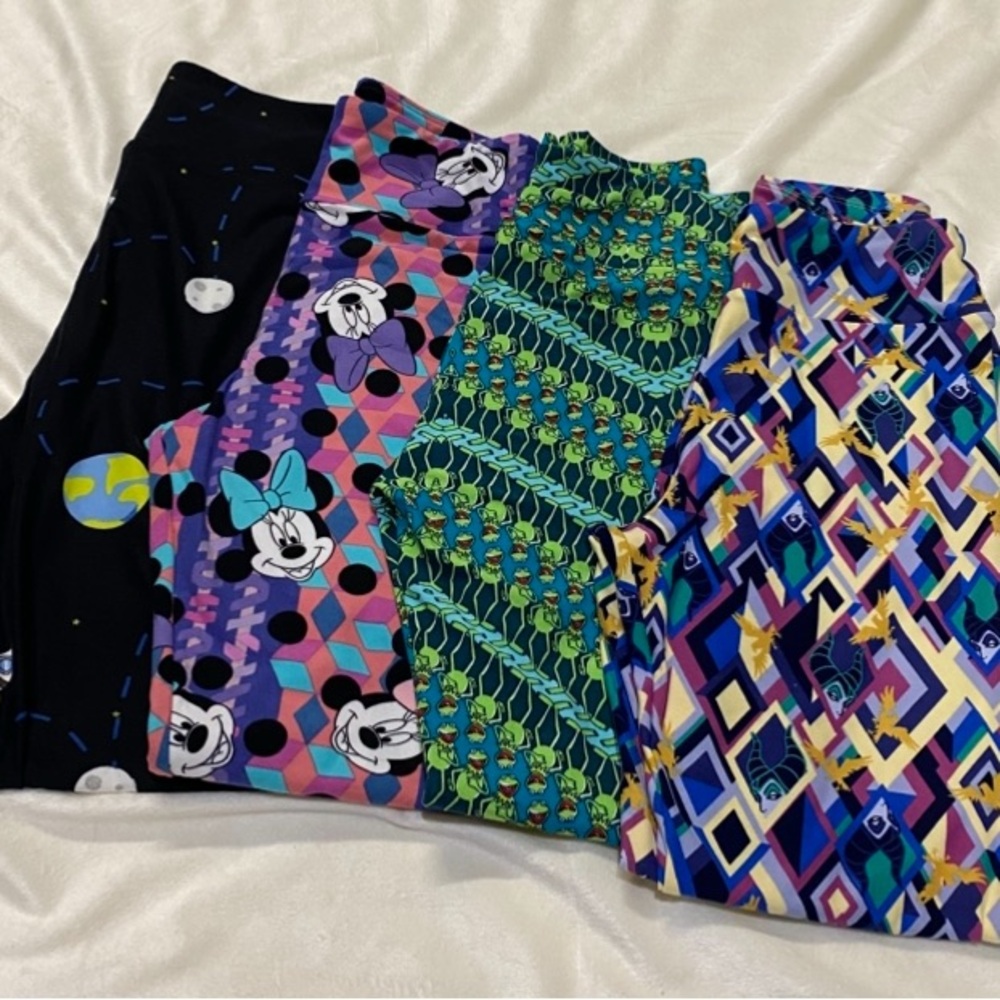 LuLaRoe Women's Leggings Lot - 4 pairs Size OS 2-10